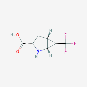 molecular formula C7H8F3NO2 B15261350 (6R)-6-(Trifluoromethyl)-4alpha,5alpha-methanoproline 