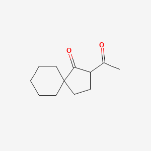 molecular formula C12H18O2 B15261368 2-Acetylspiro[4.5]decan-1-one 