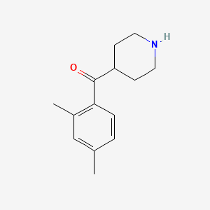 molecular formula C14H19NO B15261371 4-(2,4-Dimethylbenzoyl)piperidine 