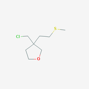 molecular formula C8H15ClOS B15261377 3-(Chloromethyl)-3-[2-(methylsulfanyl)ethyl]oxolane 