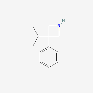 molecular formula C12H17N B15261388 Azetidine, 3-isopropyl-3-phenyl- CAS No. 7215-21-6