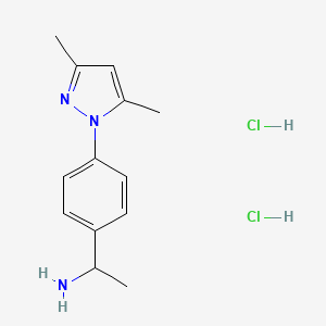 1-[4-(3,5-dimethyl-1H-pyrazol-1-yl)phenyl]ethan-1-amine dihydrochloride