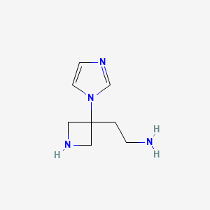 molecular formula C8H14N4 B15261396 2-[3-(1H-Imidazol-1-yl)azetidin-3-yl]ethan-1-amine 