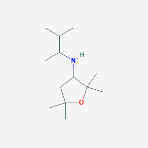 molecular formula C13H27NO B15261402 2,2,5,5-Tetramethyl-N-(3-methylbutan-2-yl)oxolan-3-amine 