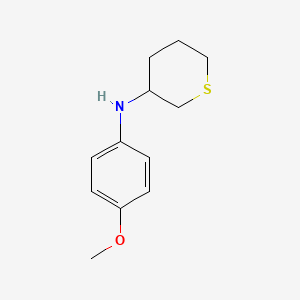 molecular formula C12H17NOS B15261413 N-(4-methoxyphenyl)thian-3-amine 