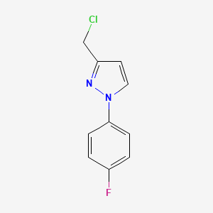 molecular formula C10H8ClFN2 B1526145 3-(chloromethyl)-1-(4-fluorophenyl)-1H-pyrazole CAS No. 1354963-36-2