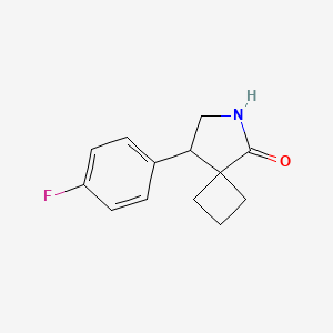 molecular formula C13H14FNO B15261450 8-(4-Fluorophenyl)-6-azaspiro[3.4]octan-5-one 