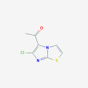 molecular formula C7H5ClN2OS B1526148 1-{6-氯咪唑并[2,1-b][1,3]噻唑-5-基}乙酮 CAS No. 1257078-94-6