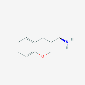 molecular formula C11H15NO B15261484 (1R)-1-(3,4-dihydro-2H-1-benzopyran-3-yl)ethan-1-amine 