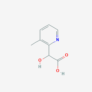 molecular formula C8H9NO3 B15261496 2-Hydroxy-2-(3-methylpyridin-2-YL)acetic acid 