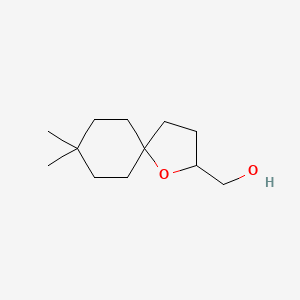 molecular formula C12H22O2 B15261504 {8,8-Dimethyl-1-oxaspiro[4.5]decan-2-yl}methanol 