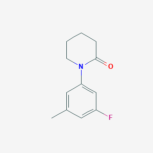 molecular formula C12H14FNO B15261519 1-(3-Fluoro-5-methylphenyl)piperidin-2-one 
