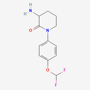 molecular formula C12H14F2N2O2 B1526154 3-氨基-1-[4-(二氟甲氧基)苯基]哌啶-2-酮 CAS No. 1354950-14-3