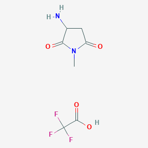 molecular formula C7H9F3N2O4 B1526156 3-氨基-1-甲基吡咯烷-2,5-二酮；三氟乙酸 CAS No. 1354950-81-4