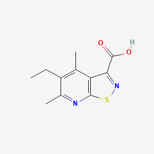 molecular formula C11H12N2O2S B15261577 5-Ethyl-4,6-dimethyl-[1,2]thiazolo[5,4-b]pyridine-3-carboxylic acid 