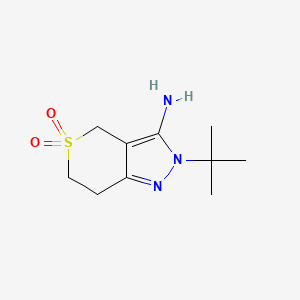 molecular formula C10H17N3O2S B15261584 3-Amino-2-tert-butyl-2H,4H,6H,7H-5lambda6-thiopyrano[4,3-c]pyrazole-5,5-dione 