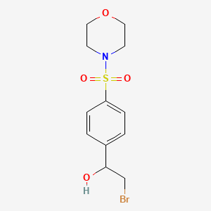 molecular formula C12H16BrNO4S B15261585 2-Bromo-1-[4-(morpholine-4-sulfonyl)phenyl]ethan-1-ol 