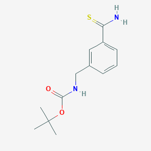 molecular formula C13H18N2O2S B1526159 tert-butyl N-[(3-carbamothioylphenyl)methyl]carbamate CAS No. 1343823-07-3