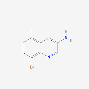 molecular formula C10H9BrN2 B15261597 8-Bromo-5-methylquinolin-3-amine 