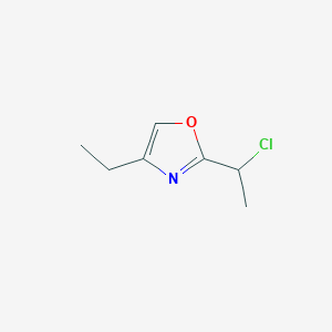 molecular formula C7H10ClNO B15261601 2-(1-Chloroethyl)-4-ethyl-1,3-oxazole 