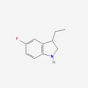 molecular formula C10H12FN B15261606 3-Ethyl-5-fluoro-2,3-dihydro-1H-indole 