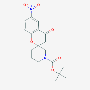 molecular formula C18H22N2O6 B15261617 tert-Butyl 6-nitro-4-oxo-3,4-dihydrospiro[1-benzopyran-2,3'-piperidine]-1'-carboxylate 
