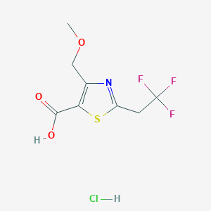 molecular formula C8H9ClF3NO3S B15261644 4-(Methoxymethyl)-2-(2,2,2-trifluoroethyl)-1,3-thiazole-5-carboxylic acid hydrochloride 