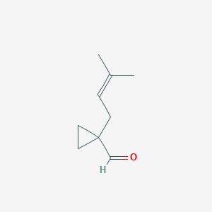 molecular formula C9H14O B15261689 1-(3-Methylbut-2-EN-1-YL)cyclopropane-1-carbaldehyde 