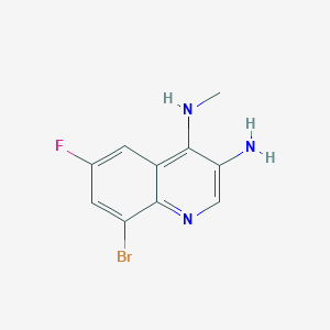 molecular formula C10H9BrFN3 B15261710 8-Bromo-6-fluoro-N4-methylquinoline-3,4-diamine 