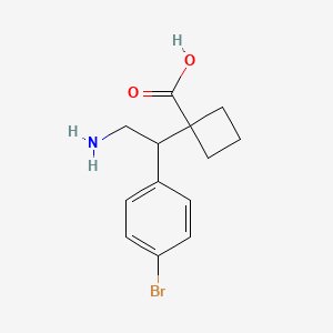 molecular formula C13H16BrNO2 B15261718 1-[2-Amino-1-(4-bromophenyl)ethyl]cyclobutane-1-carboxylic acid 
