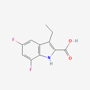 molecular formula C11H9F2NO2 B15261731 3-Ethyl-5,7-difluoro-1H-indole-2-carboxylic acid 