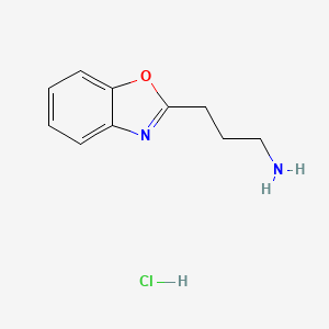 molecular formula C10H13ClN2O B1526175 [3-(1,3-Benzoxazol-2-YL)propyl]amine hydrochloride CAS No. 76712-84-0
