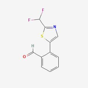 molecular formula C11H7F2NOS B15261767 2-[2-(Difluoromethyl)-1,3-thiazol-5-yl]benzaldehyde 