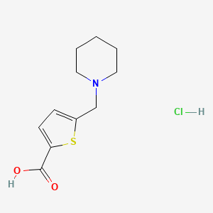 molecular formula C11H16ClNO2S B1526177 5-(Piperidin-1-ylmethyl)thiophene-2-carboxylic acid hydrochloride CAS No. 1354960-80-7
