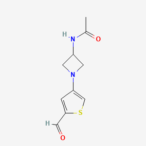 molecular formula C10H12N2O2S B15261774 N-[1-(5-Formylthiophen-3-yl)azetidin-3-yl]acetamide 