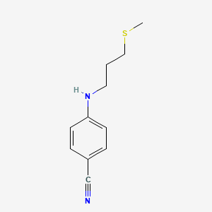 molecular formula C11H14N2S B15261777 4-{[3-(Methylsulfanyl)propyl]amino}benzonitrile 