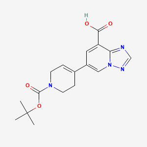 molecular formula C17H20N4O4 B15261784 6-{1-[(Tert-butoxy)carbonyl]-1,2,3,6-tetrahydropyridin-4-yl}-[1,2,4]triazolo[1,5-a]pyridine-8-carboxylic acid 