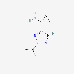 molecular formula C7H13N5 B15261792 5-(1-aminocyclopropyl)-N,N-dimethyl-1H-1,2,4-triazol-3-amine 