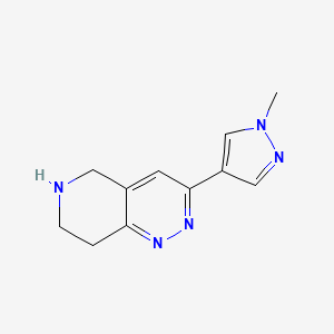 molecular formula C11H13N5 B15261797 1-Methyl-4-{5H,6H,7H,8H-pyrido[4,3-c]pyridazin-3-yl}-1H-pyrazole 