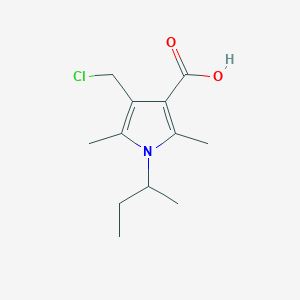 molecular formula C12H18ClNO2 B15261804 1-(Butan-2-yl)-4-(chloromethyl)-2,5-dimethyl-1H-pyrrole-3-carboxylic acid 