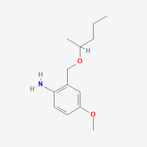 molecular formula C13H21NO2 B15261808 4-Methoxy-2-[(pentan-2-yloxy)methyl]aniline 
