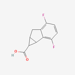 molecular formula C11H8F2O2 B15261852 2,5-Difluoro-1H,1AH,6H,6AH-cyclopropa[A]indene-1-carboxylic acid 