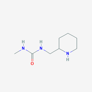 molecular formula C8H17N3O B15261859 3-Methyl-1-[(piperidin-2-yl)methyl]urea 