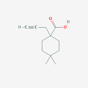 molecular formula C12H18O2 B15261865 4,4-Dimethyl-1-(prop-2-yn-1-yl)cyclohexane-1-carboxylic acid 