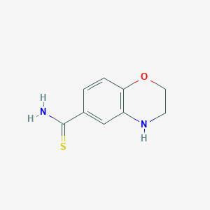 molecular formula C9H10N2OS B15261871 3,4-Dihydro-2H-1,4-benzoxazine-6-carbothioamide 