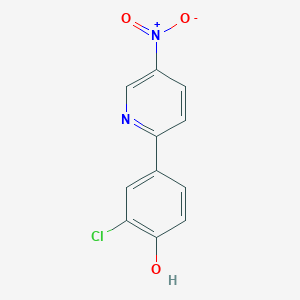 molecular formula C11H7ClN2O3 B15261879 2-Chloro-4-(5-nitropyridin-2-yl)phenol 