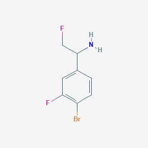 molecular formula C8H8BrF2N B15261880 1-(4-Bromo-3-fluorophenyl)-2-fluoroethan-1-amine 