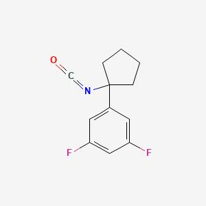 molecular formula C12H11F2NO B15261897 1,3-Difluoro-5-(1-isocyanatocyclopentyl)benzene 