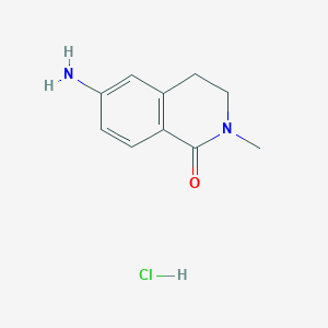 molecular formula C10H13ClN2O B15261902 6-Amino-2-methyl-1,2,3,4-tetrahydroisoquinolin-1-one hydrochloride 