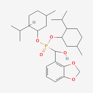 molecular formula C28H45O6P B15261931 Bis[5-methyl-2-(propan-2-yl)cyclohexyl] [(1,3-dioxaindan-4-yl)(hydroxy)methyl]phosphonate 